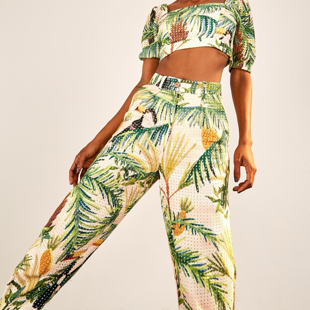 🆕FARM Rio Toucan Paradise Eyelet Pants